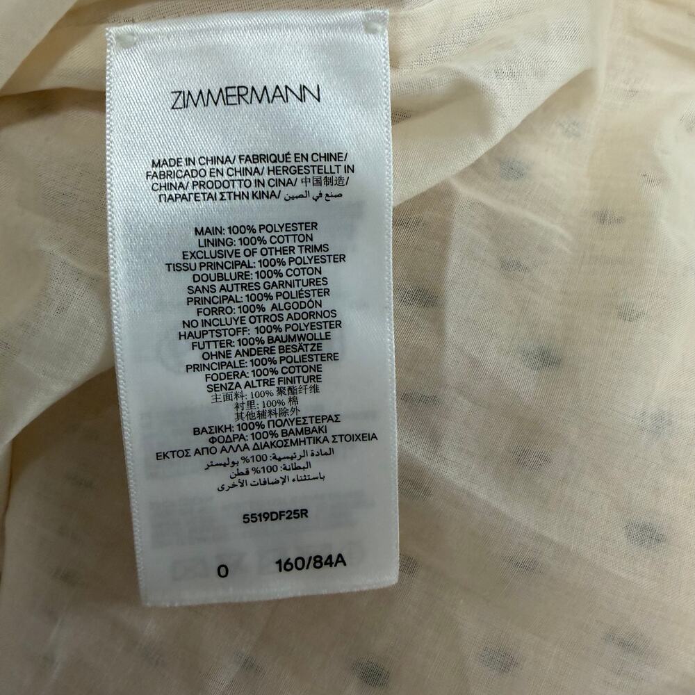 Zimmermann Cream Polka Dot Mini Dress with Black Belt - Picture 11 of 11